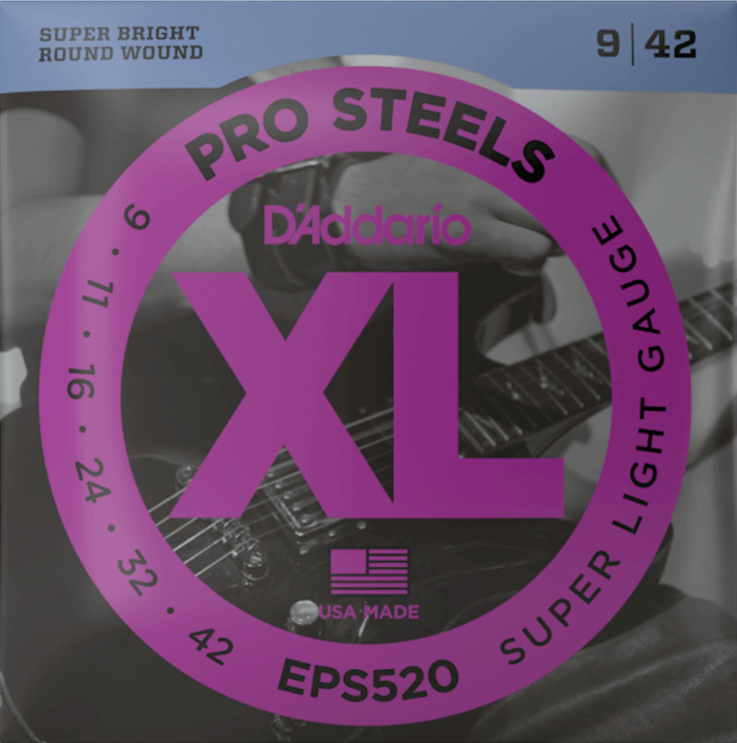 D'addario Eps520 Prosteels Round Wound Electric Guitar 6c 9-42 - Elektrische gitaarsnaren - Main picture