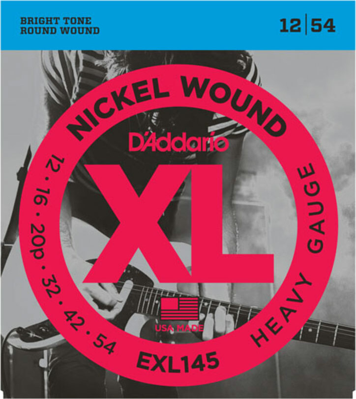 D'addario Jeu De 6 Cordes Exl145 Nickel Round Wound Heavy 12-54 - Elektrische gitaarsnaren - Main picture