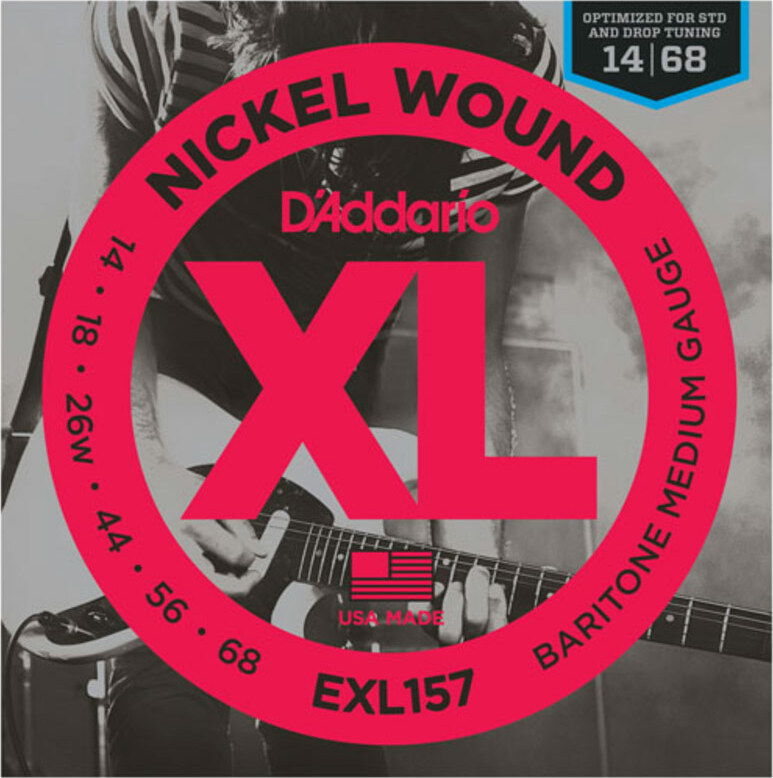 D'addario Jeu De 6 Cordes Exl157 Nickel Round Wound Baritone Medium 14-68 - Elektrische gitaarsnaren - Main picture