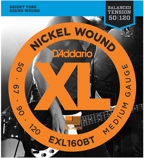 D'addario Exl160bt Nickel Wound Electric Bass Balanced Tension 50-120 - Elektrische bassnaren - Main picture