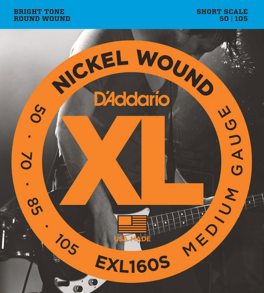 D'addario Exl160s Nickel Round Wound Electric Bass Short Scale 4c 50-105 - Elektrische bassnaren - Main picture
