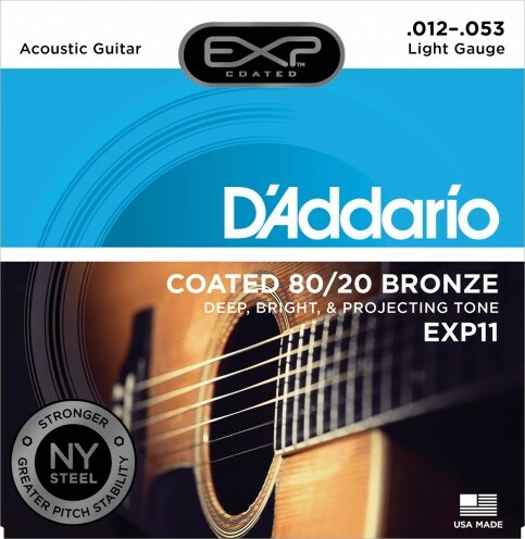 D'addario Exp11ny Coated 80/20 Bronze Extra Light 12-53 - Westerngitaarsnaren - Main picture