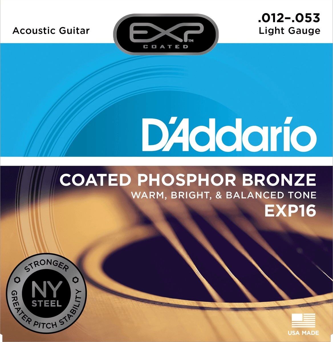 D'addario Exp16ny Coated Phosphor Bronze Light  12-53 - Westerngitaarsnaren - Main picture