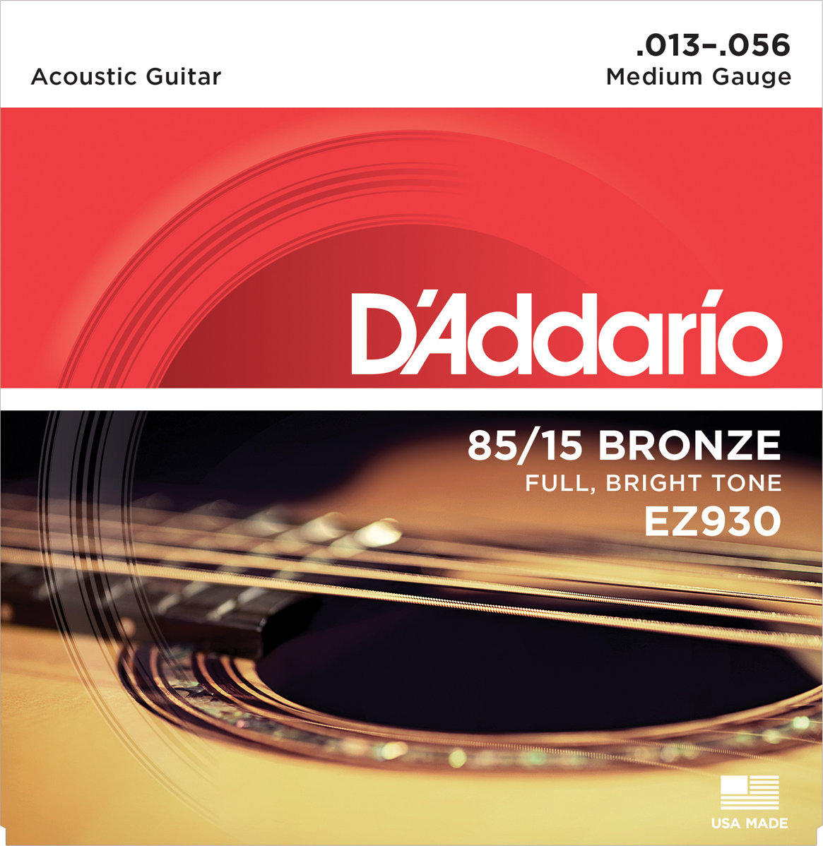 D'addario Ez930 85/15 Bronze Acoustic Guitar Strings, Medium, 13-56 - Westerngitaarsnaren - Main picture