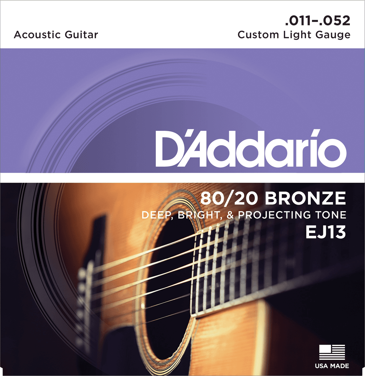 D'addario Guit. Folk 6c 80.20 Bronze 011.052 Ej13 - Westerngitaarsnaren - Main picture