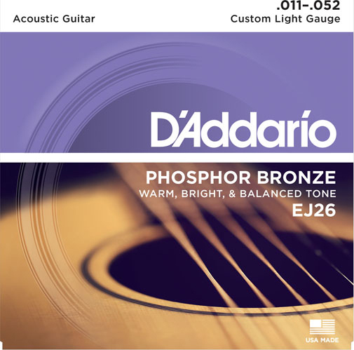 D'addario Jeu De 6 Cordes Guit. Folk 6c Phosphor Bronze 011.052 Ej26 - Westerngitaarsnaren - Main picture