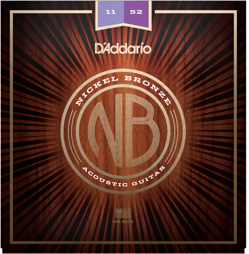 D'addario Jeu De 6 Cordes Nickel Bronze Acoustic Guitar Nb1152 Custom Light 11-52 - Westerngitaarsnaren - Main picture