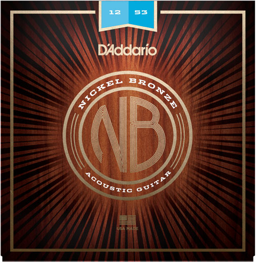 D'addario Jeu De 6 Cordes Nickel Bronze Acoustic Guitar Nb1253 Light 12-53 - Westerngitaarsnaren - Main picture