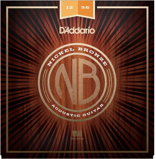 D'addario Jeu De 6 Cordes Nickel Bronze Acoustic Guitar Nb1256 Light Top Medium Bottom 12-56 - Westerngitaarsnaren - Main picture