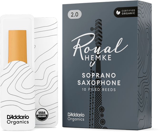 D'addario Rhkp10ssx200 Royal Hemke Organic Soprano Saxophone Reeds, Strength 2.0, 10-pack - Saxofoon riet - Main picture