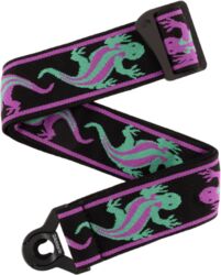 Gitaarriem D'addario 50BALPW01 Auto Lock Vintage Planet Waves, Lizards Green/Purple
