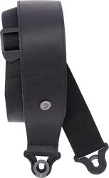 Gitaarriem D'addario Auto Lock Leather Guitar Strap Black 6.3 cm