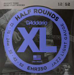 Elektrische gitaarsnaren D'addario EHR350 Half Round Jazz Electric Guitar Strings 12-52 - Snarenset