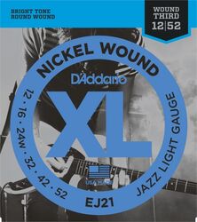Elektrische gitaarsnaren D'addario EJ21 Nickel Wound Electric Bass 12-52 - Snarenset