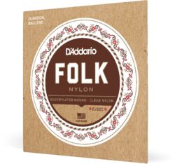 Westerngitaarsnaren D'addario EJ32C Folk Nylon Ball End Silver Wound - Snarenset