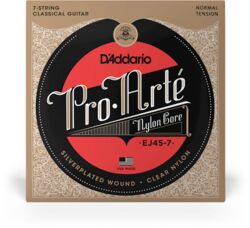 Nylonsnaren voor klassieke gitaar D'addario EJ45-7 7 String Nylon Classic - 7-snarige set