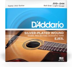 Westerngitaarsnaren D'addario EJ83L Acoustic Gipsy Jazz Regular Light Ball End 10-44 - Snarenset