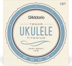 Ukulelesnaren D'addario EJ87T Ukulélé Tenor (4) Pro-Arté Titanium 029-029 - Snarenset