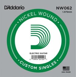 Elektrische gitaarsnaren D'addario Electric (1) NW062 Single XL Nickel Wound 062 - Snaar per stuk