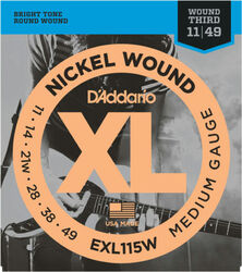 Elektrische gitaarsnaren D'addario EXL115W Nickel Wound Medium 11-49 - Snarenset