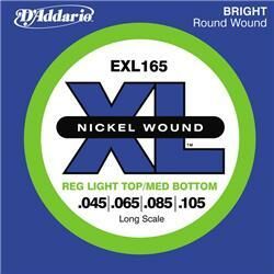 Elektrische bassnaren D'addario EXL165 Nickel Wound Electric Bass 45-105 - Set van 4 snaren