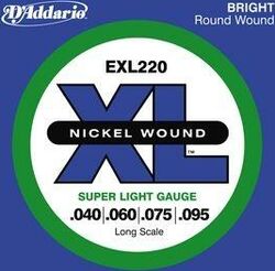 Elektrische bassnaren D'addario EXL220 Bass(4) Nickel Wound 40-95 - Set van 4 snaren