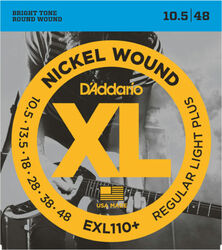 Elektrische gitaarsnaren D'addario EXL110+ Nickel Wound Electric Regular Light Plus 10.5-48 - Snarenset