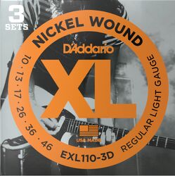 Elektrische gitaarsnaren D'addario EXL110 3D Regular Light 10-46 - Snarenset