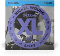 Elektrische gitaarsnaren D'addario EXL115 Nickel Wound Medium 11-49 - Snarenset