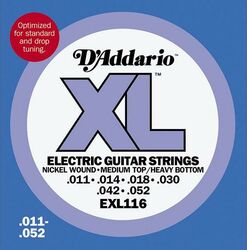 Elektrische gitaarsnaren D'addario EXL116 Nickel Wound Med Top/Heavy Btm 011-052 - Snarenset