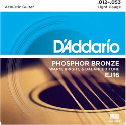 Westerngitaarsnaren D'addario EJ16 Bronze 80/120 12-53 - Snarenset