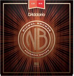 Westerngitaarsnaren D'addario NB1356 Acoustic Nickel Bronze Set 13-56