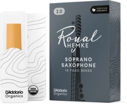 Saxofoon riet D'addario RHKP10SSX400 Royal Hemke Organic Soprano Saxophone Reeds, Strength 4.0, 10-pack