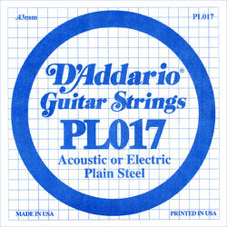 Elektrische gitaarsnaren D'addario XL Nickel Single PL017 - Snaar per stuk