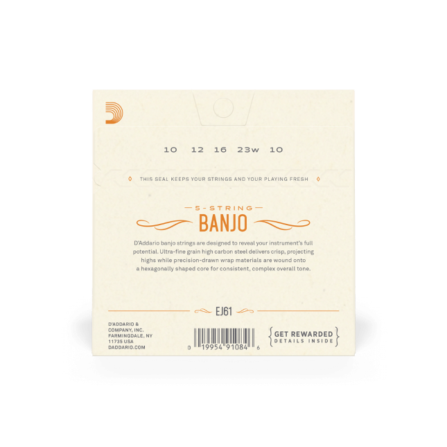 D'addario Ej61 5-string Bango Medium Nickel Plated Steel 010-023 - Banjosnaren - Variation 2