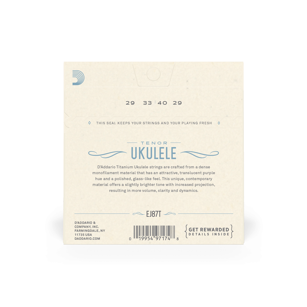 D'addario Ej87t UkulÉlÉ Tenor (4)  Pro-artÉ Titanium 029-029 - Ukulelesnaren - Variation 2