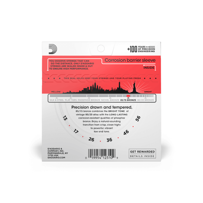 D'addario Ez930 85/15 Bronze Acoustic Guitar Strings, Medium, 13-56 - Westerngitaarsnaren - Variation 2