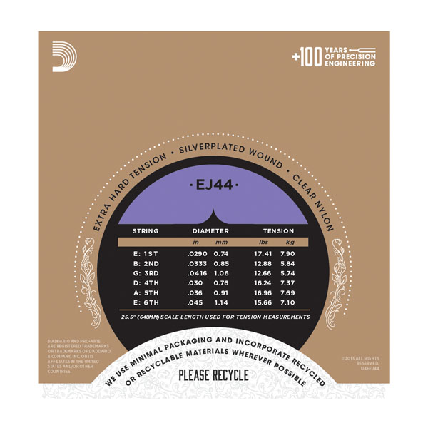 D'addario Jeu De 6 Cordes Ej44 Pro Arte  Classical Nylon Core - Hard Tension - Nylonsnaren voor klassieke gitaar - Variation 2