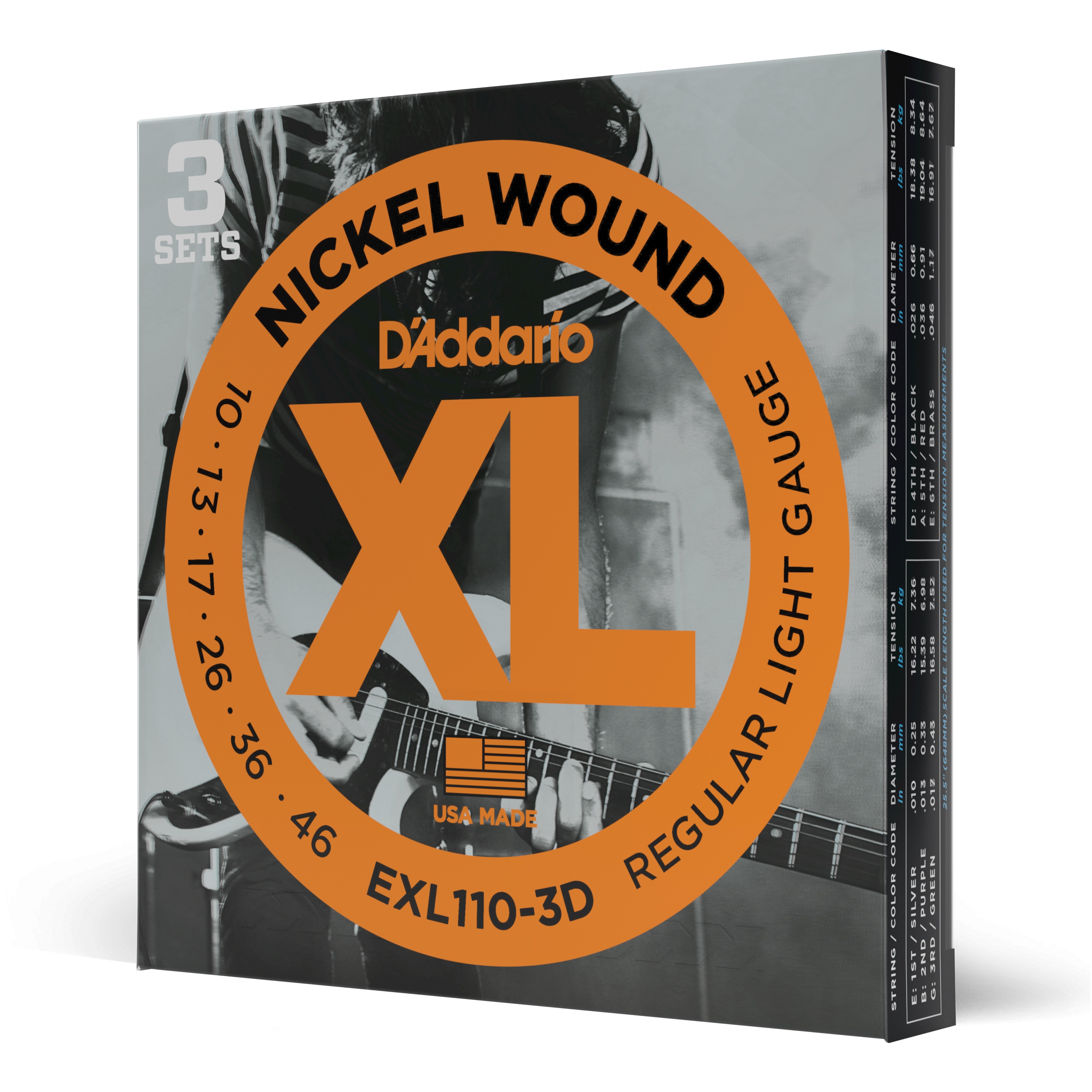 D'addario Jeu De 6 Cordes Exl110 3d Regular Light 10-46 - Elektrische gitaarsnaren - Variation 3