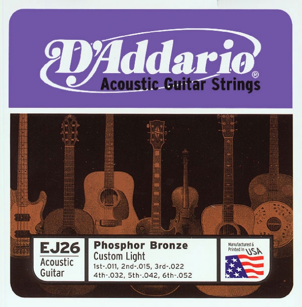 D'addario Jeu De 6 Cordes Guit. Folk 6c Phosphor Bronze 011.052 Ej26 - Westerngitaarsnaren - Variation 1