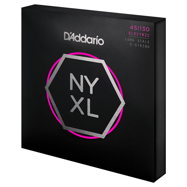 D'addario Nyxl45130 5-string Nickel Wound Electric Bass Long Scale 5c Regular Light 45-130 - Elektrische bassnaren - Variation 1