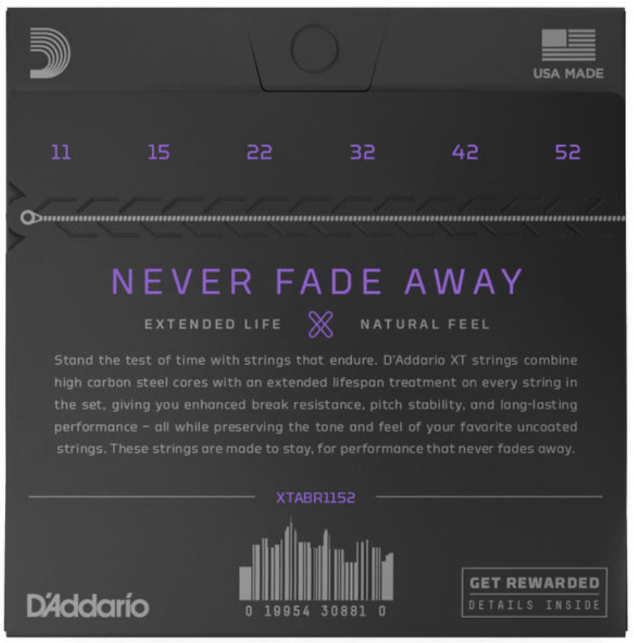 D'addario Xtapb1152 Phosphor Bronze Coated Acoustic Guitar 6c 11-52 - Westerngitaarsnaren - Variation 1