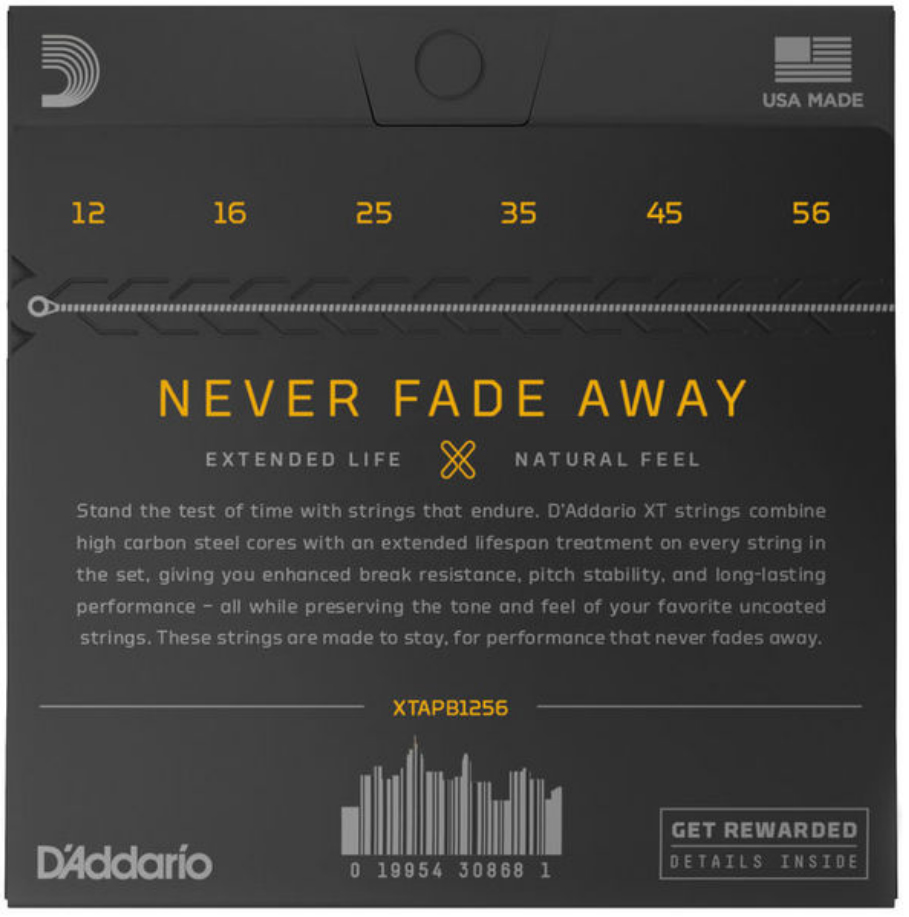 D'addario Xtapb1256 Phosphor Bronze Coated Acoustic Guitar 6c 12-56 - Westerngitaarsnaren - Variation 1