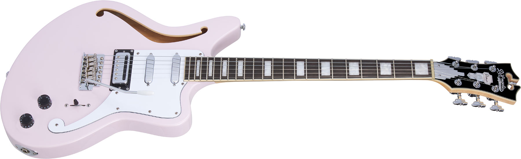 D'angelico Bedford Sh Premier Hss Trem Ova - Shell Pink - Semi hollow elektriche gitaar - Variation 1