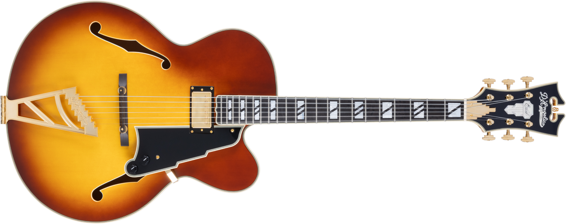D'angelico Exl1 Excel 1h Ht Eb - Dark Iced Tea Burst - Hollow bodytock elektrische gitaar - Main picture