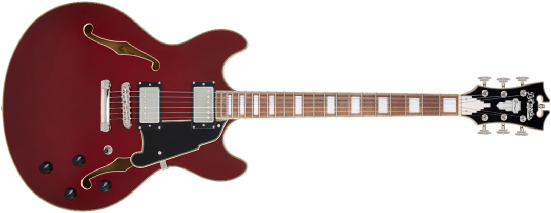 D'angelico Premier Dc 2h Ht Wal - Burnt Red - Semi hollow elektriche gitaar - Main picture