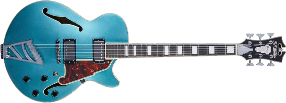 D'angelico Ss Premier 2h Ht Rw - Ocean Turquoise - Hollow bodytock elektrische gitaar - Main picture