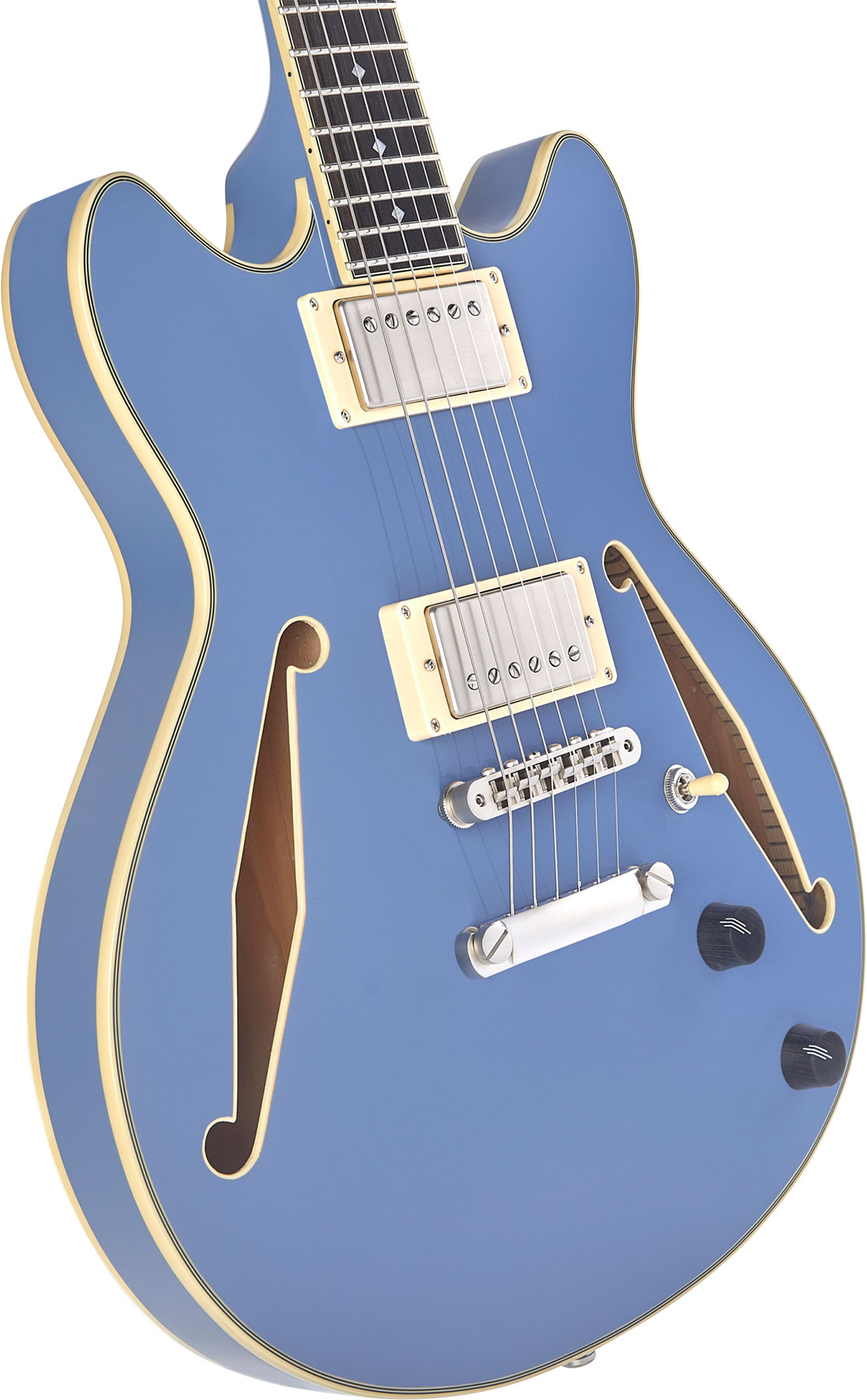 D'angelico Mini Dc Tour Excel 2h Ht Eb - Slate Blue - Semi hollow elektriche gitaar - Variation 3