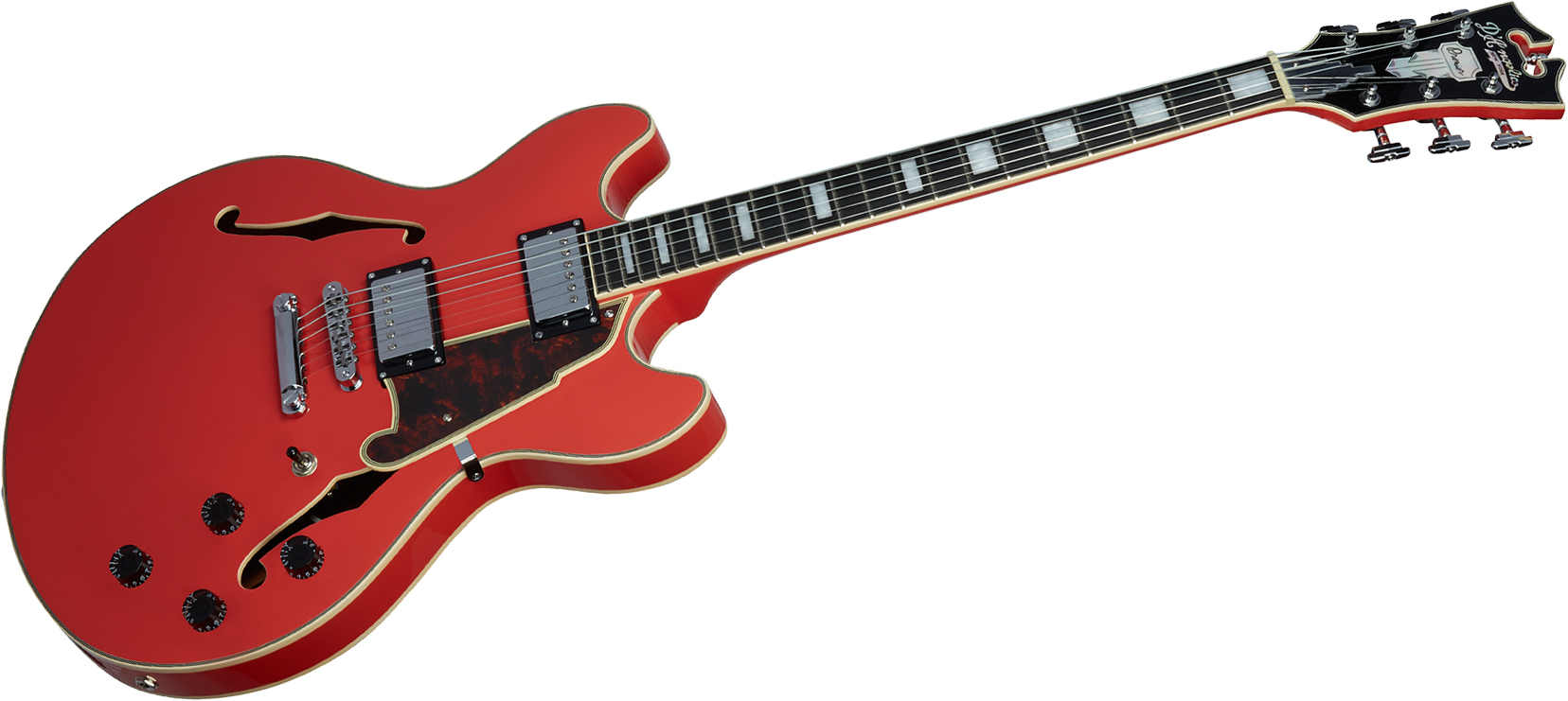 D'angelico Premier Dc 2h Ht Ova - Fiesta Red - Semi hollow elektriche gitaar - Variation 2