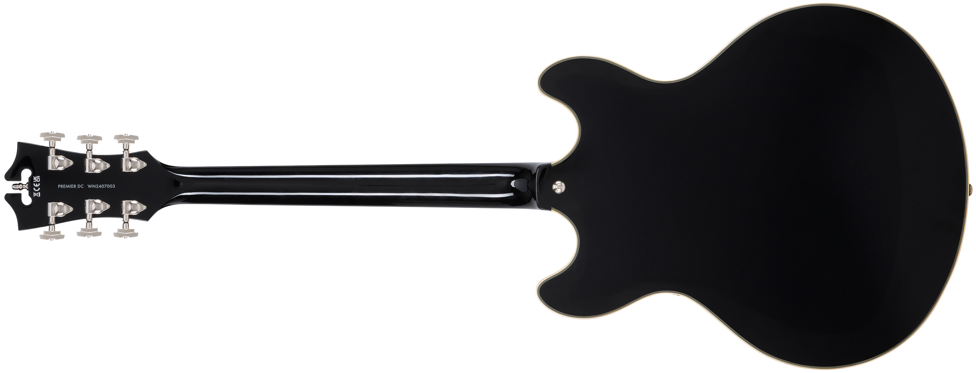 D'angelico Premier Dc 2h Ht Wal - Solid Black - Semi hollow elektriche gitaar - Variation 1